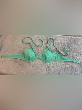 Textured Mint Green Bikini Top
